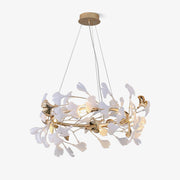 Ovyneth Postmodern Luxury Gingko Metal Ceramics Chandelier - Aura Lighting