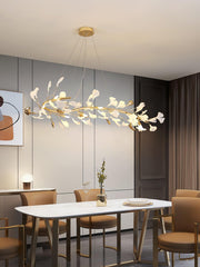 Ovyneth Postmodern Luxury Gingko Metal Ceramics Chandelier - Aura Lighting