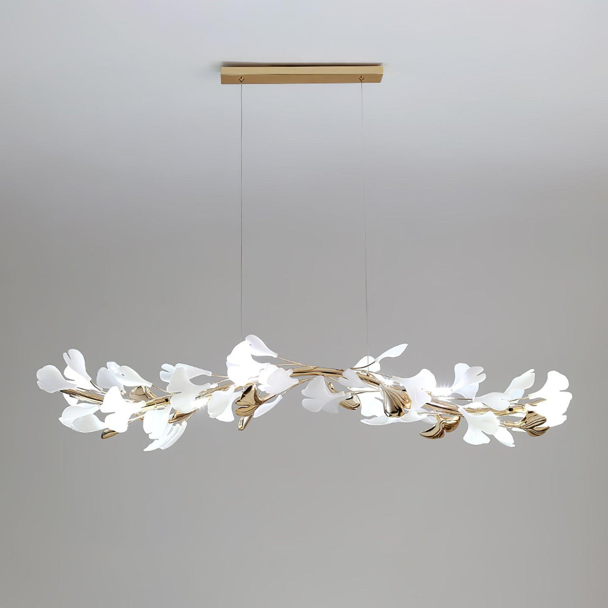 Ovyneth Postmodern Luxury Gingko Metal Ceramics Chandelier - Aura Lighting