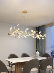 Ovyneth Postmodern Luxury Gingko Metal Ceramics Chandelier - Aura Lighting