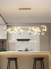 Ovyneth Postmodern Luxury Gingko Metal Ceramics Chandelier - Aura Lighting