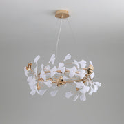 Ovyneth Postmodern Luxury Gingko Metal Ceramics Chandelier - Aura Lighting