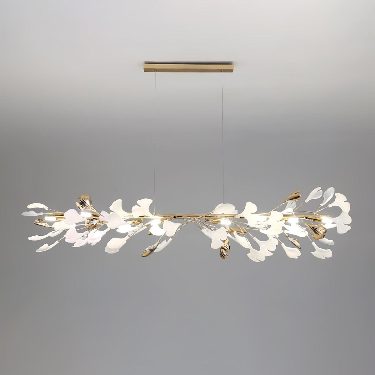 Ovyneth Postmodern Luxury Gingko Metal Ceramics Chandelier - Aura Lighting