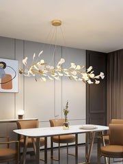 Ovyneth Postmodern Luxury Gingko Metal Ceramics Chandelier - Aura Lighting