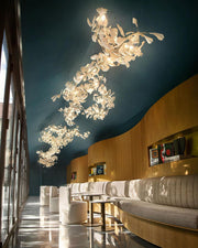 Eurzoris Gingko Metal Leaf Chandelier - Aura Lighting