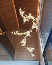 Eurzoris Gingko Metal Leaf Chandelier - Aura Lighting