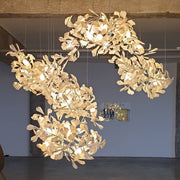 Eurzoris Gingko Metal Leaf Chandelier - Aura Lighting