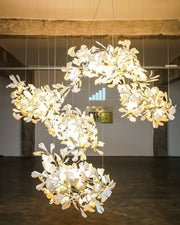Eurzoris Gingko Metal Leaf Chandelier - Aura Lighting