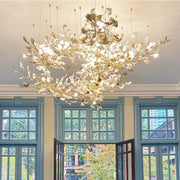 Eurzoris Gingko Metal Leaf Chandelier - Aura Lighting