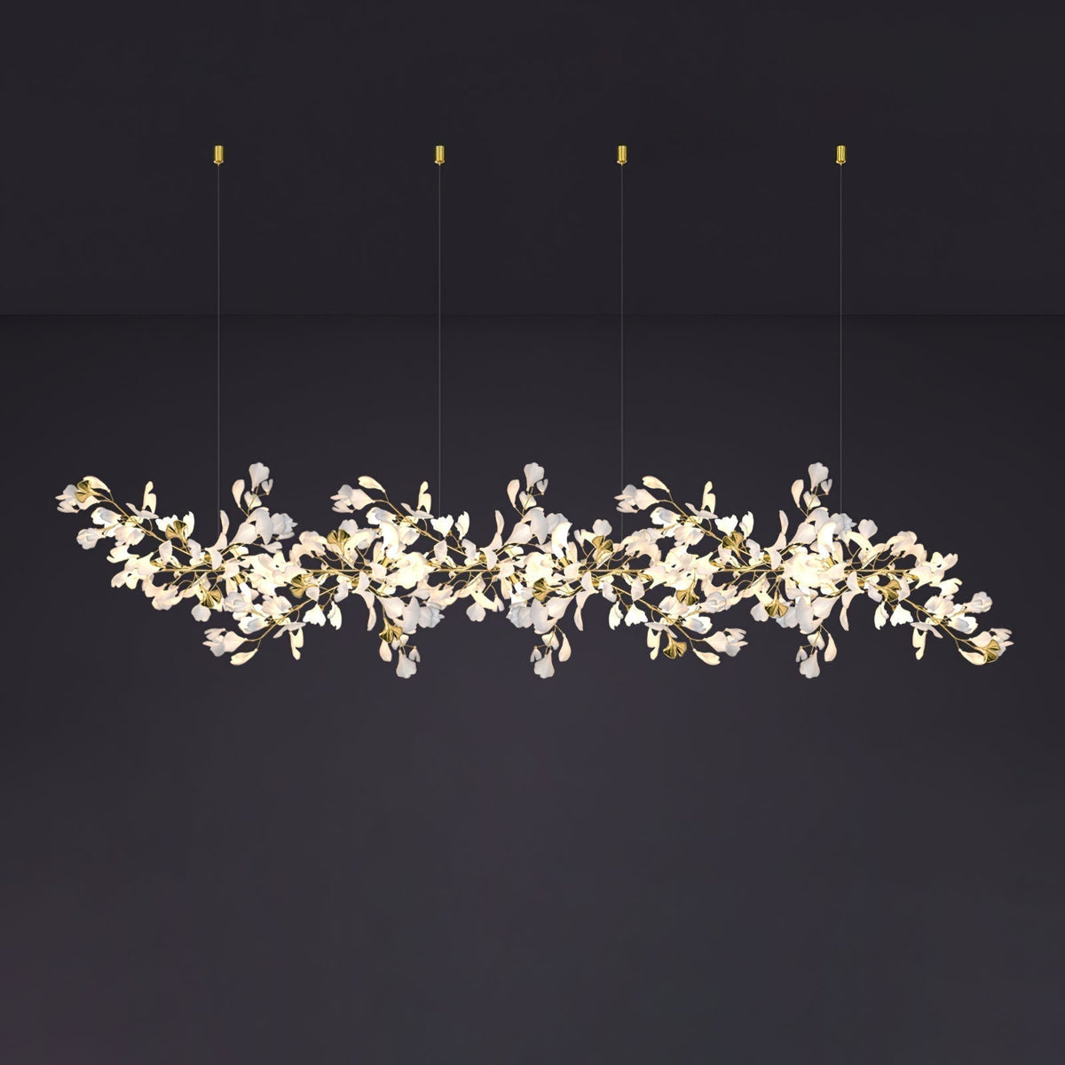 Eurzoris Gingko Metal Leaf Chandelier - Aura Lighting