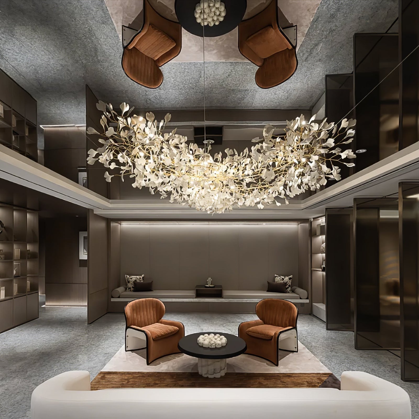 Eurzoris Gingko Metal Leaf Chandelier - Aura Lighting