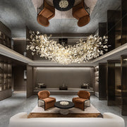 Eurzoris Gingko Metal Leaf Chandelier - Aura Lighting