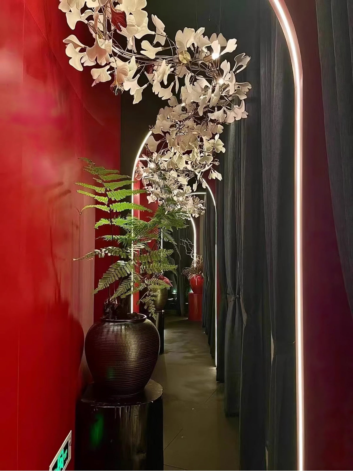 Eurzoris Gingko Metal Leaf Chandelier - Aura Lighting