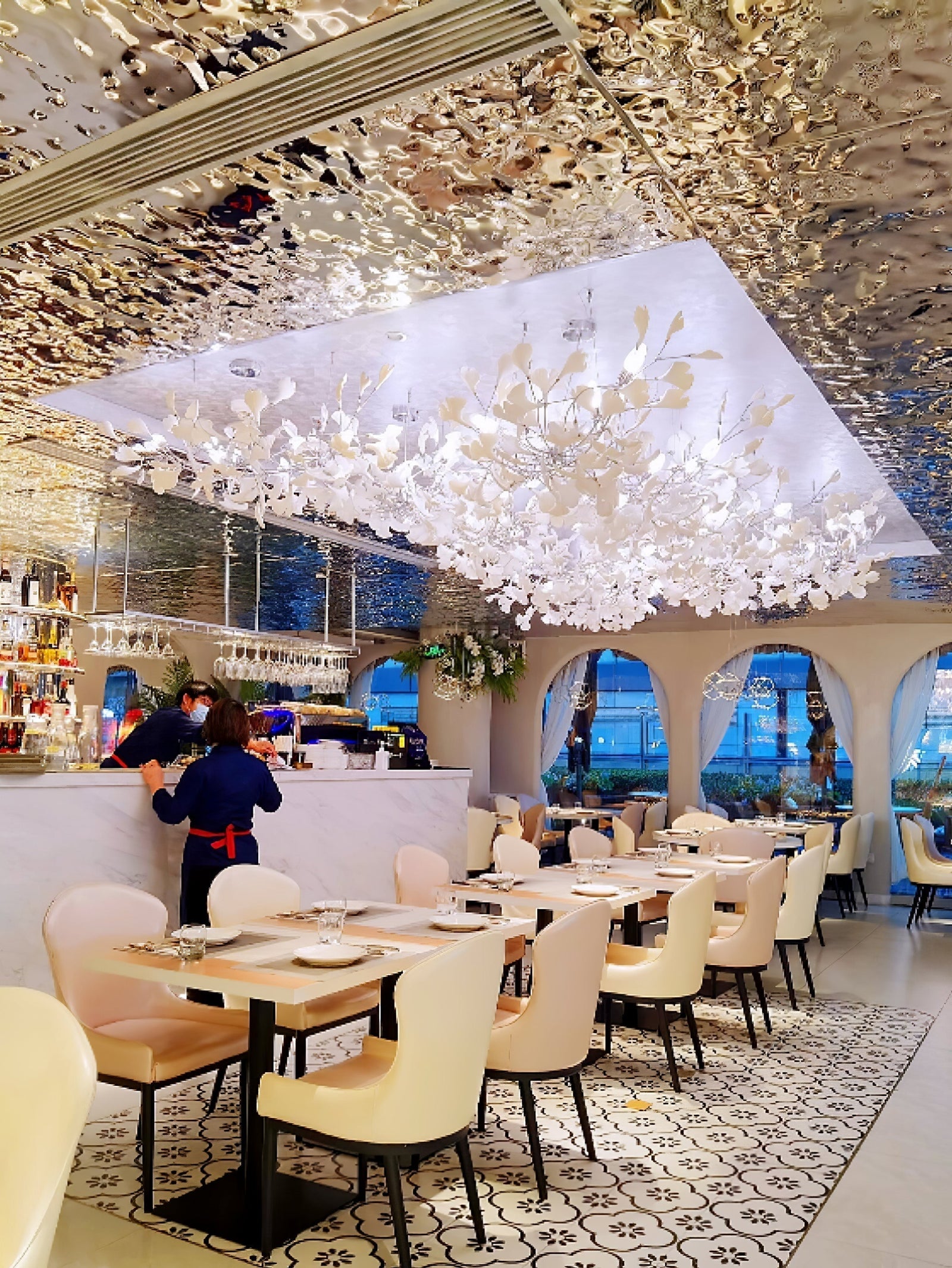 Eurzoris Gingko Metal Leaf Chandelier - Aura Lighting