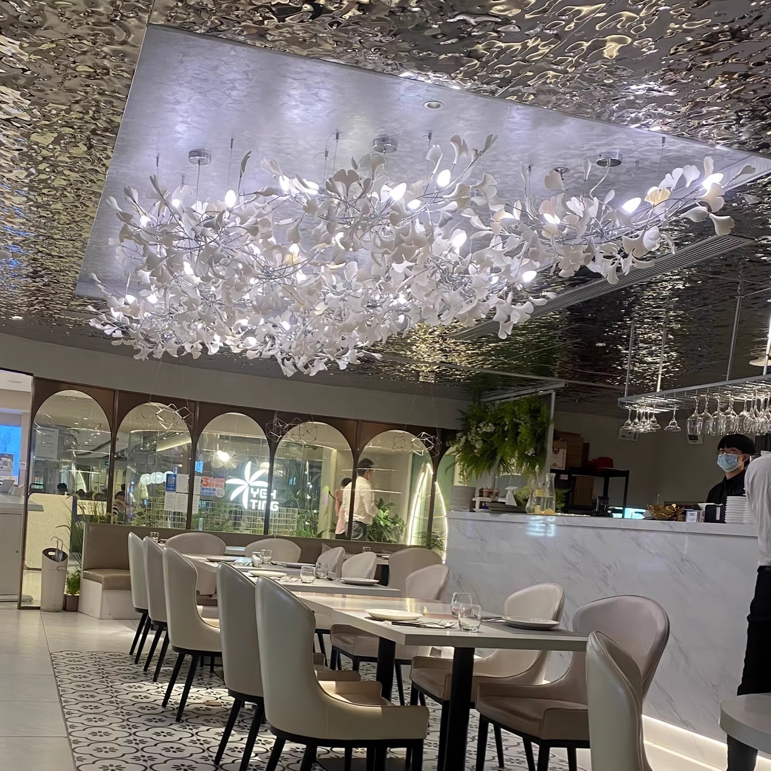 Eurzoris Gingko Metal Leaf Chandelier - Aura Lighting