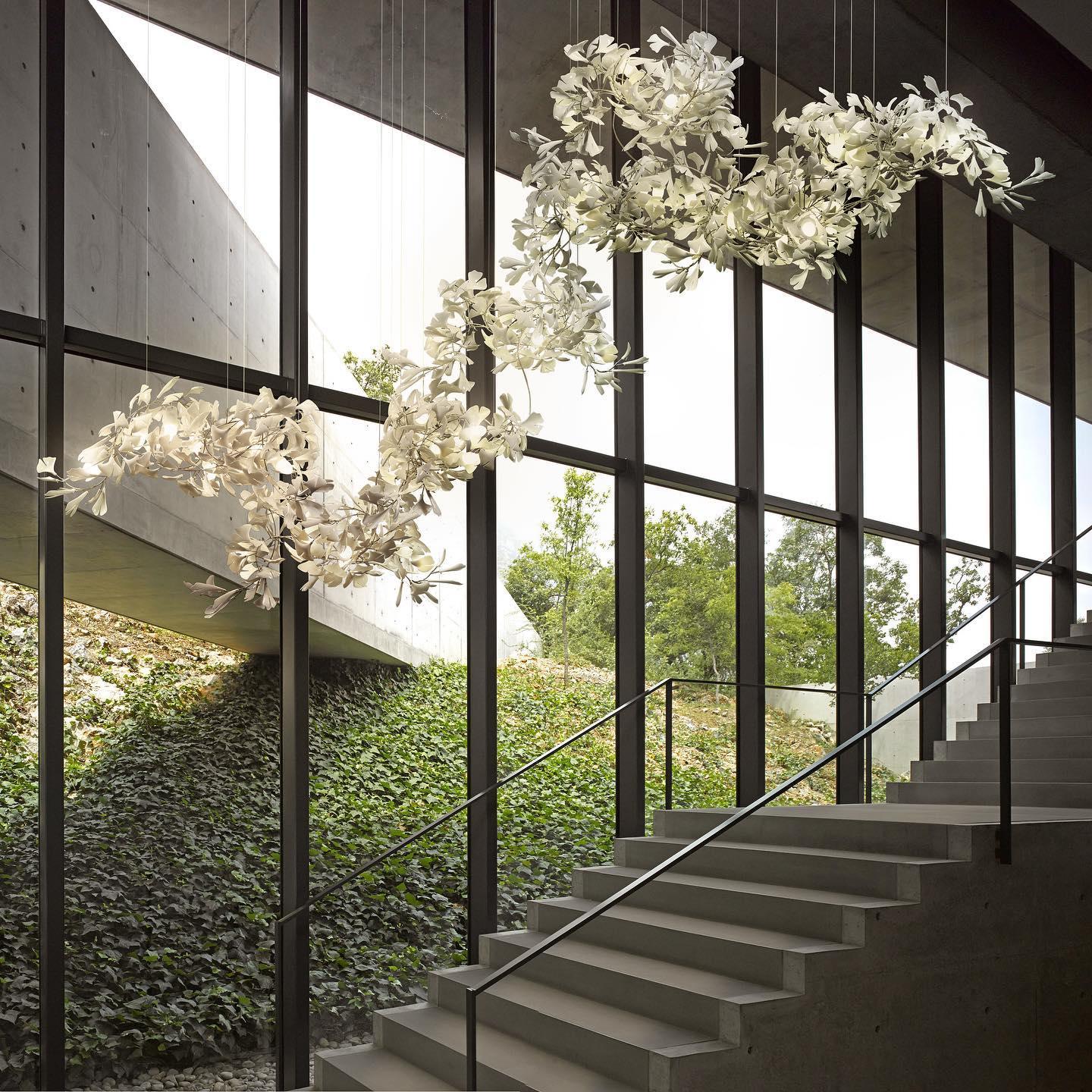 Eurzoris Gingko Metal Leaf Chandelier - Aura Lighting
