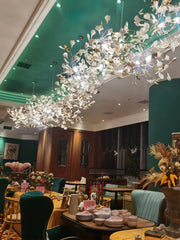Eurzoris Gingko Metal Leaf Chandelier - Aura Lighting