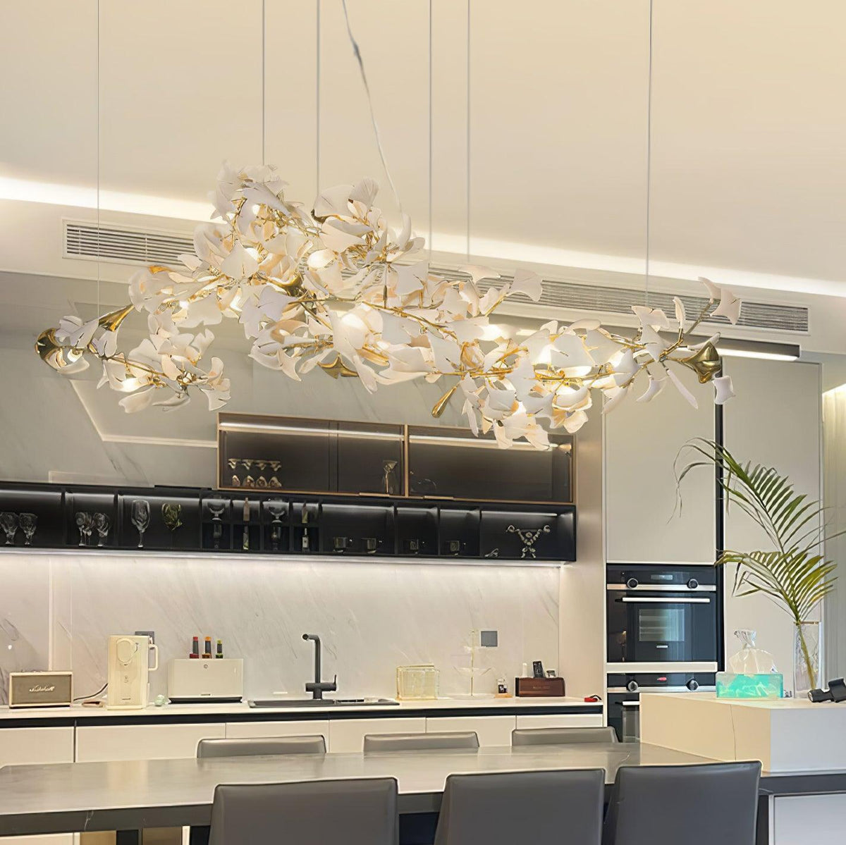 Vashayra Floral Capiz Shell Chandelier - Aura Lighting