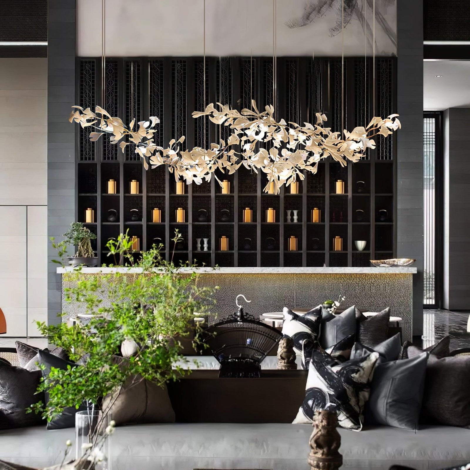 Vashayra Floral Capiz Shell Chandelier - Aura Lighting