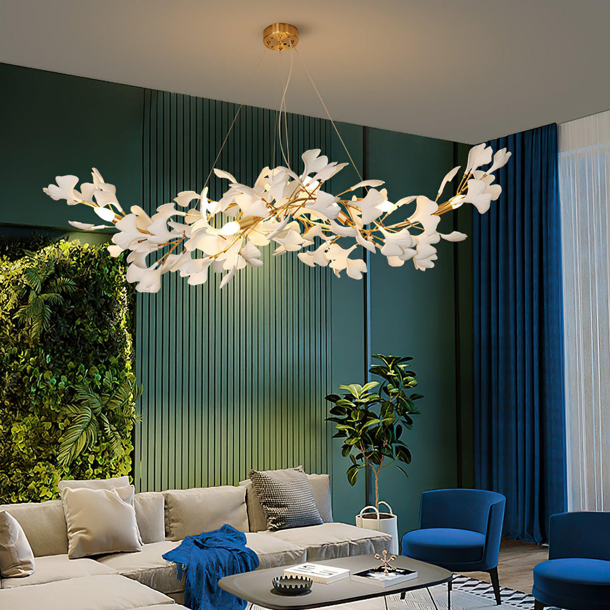 Vashayra Floral Capiz Shell Chandelier - Aura Lighting