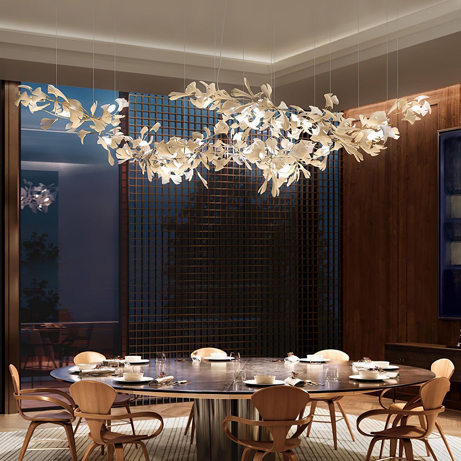 Vashayra Floral Capiz Shell Chandelier - Aura Lighting