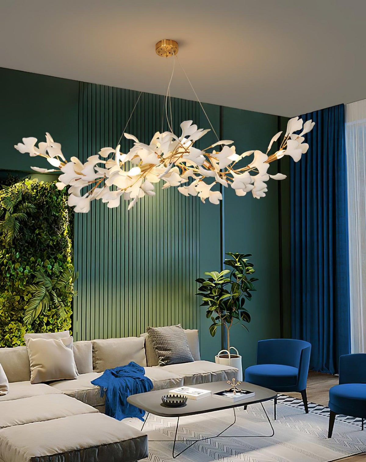 Vashayra Floral Capiz Shell Chandelier - Aura Lighting