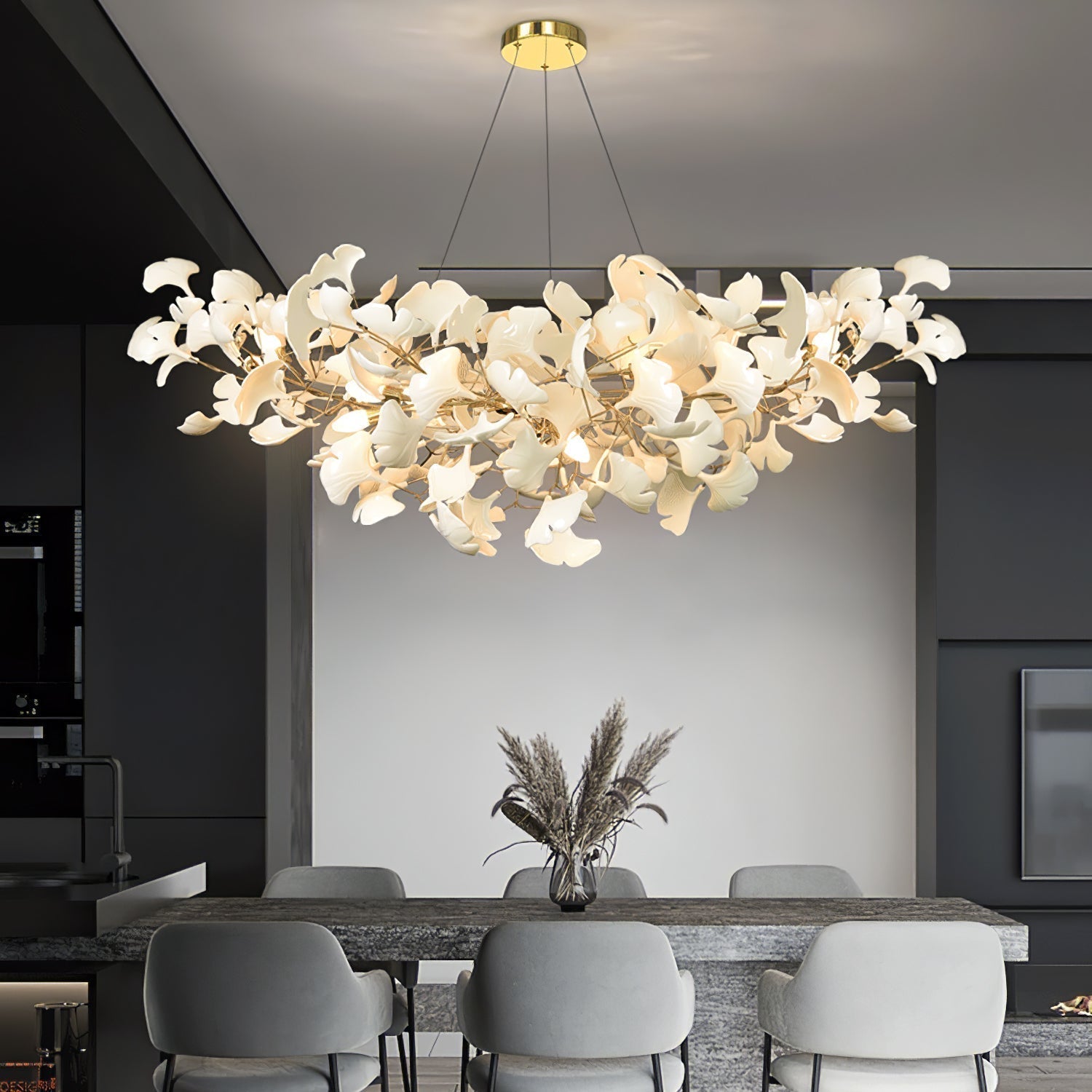 Olivia Lámpara de Araña de Cerámica con Forma de Arco en U — imagen 6 | Aura Lighting
