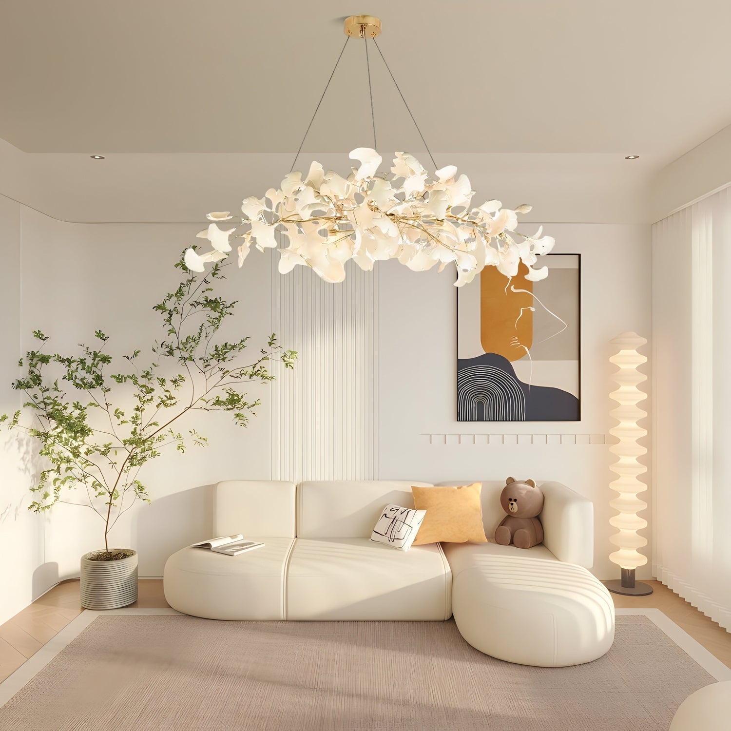 Olivia Lámpara de Araña Gingko Art Decó Inclinada Hacia Abajo — imagen 2 | Aura Lighting