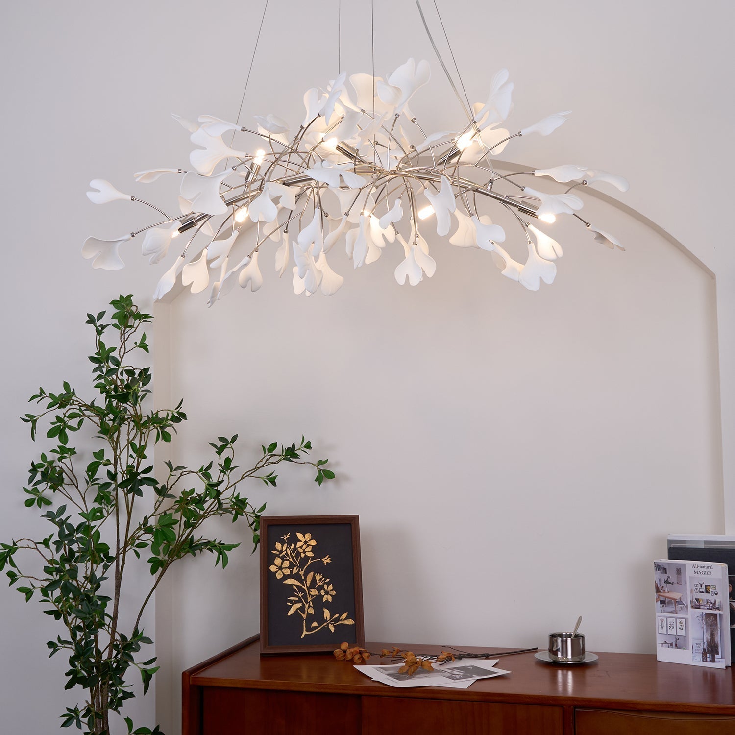 Olivia Lámpara de Araña Gingko Art Decó Inclinada Hacia Abajo — imagen 27 | Aura Lighting