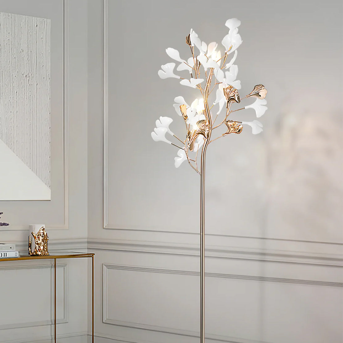 Olivia Lámpara de Pie de Cerámica Ginkgo — imagen 3 | Aura Lighting