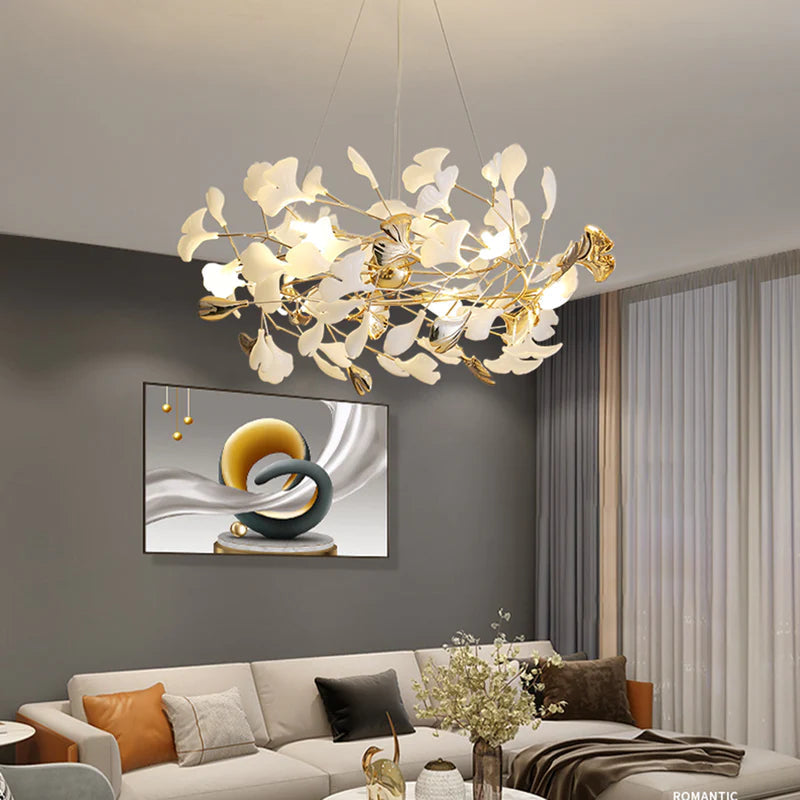 Olivia Moderna de Cerámica/Metal Lámpara de Araña con Forma de Pétalo — imagen 10 | Aura Lighting
