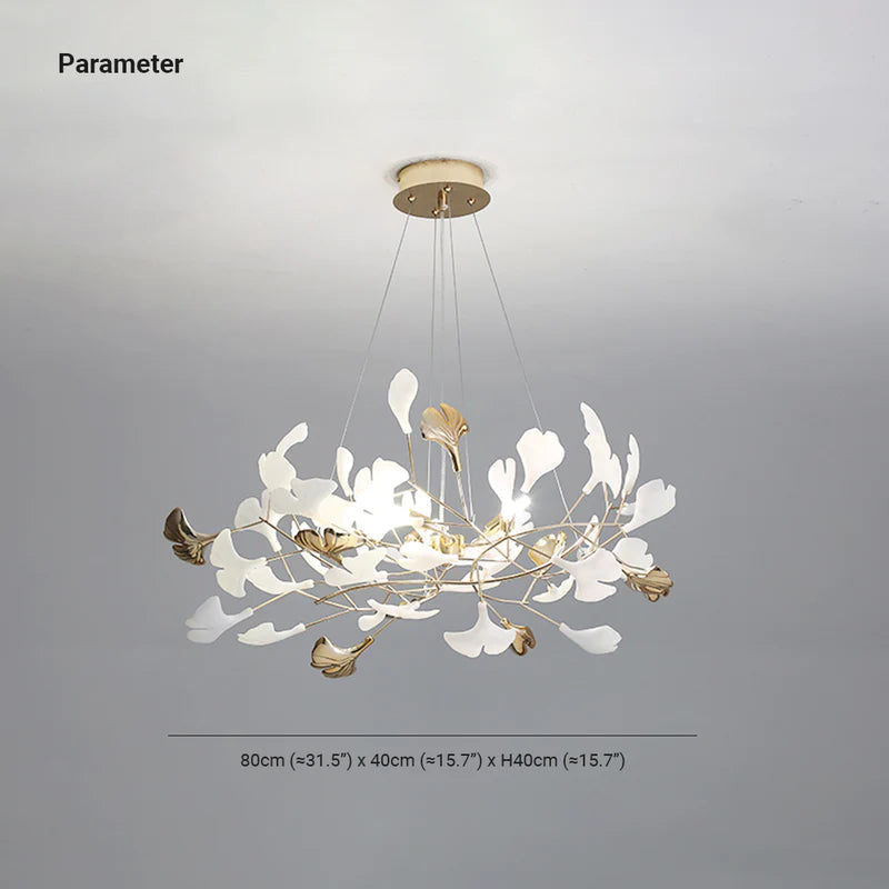 Olivia Moderna de Cerámica/Metal Lámpara de Araña con Forma de Pétalo — imagen 5 | Aura Lighting