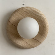 Orli Modern Minimalist Travertine Sconce Wall Lamp - Lamp Copper