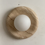 Orli Modern Minimalist Travertine Sconce Wall Lamp - Lamp Copper