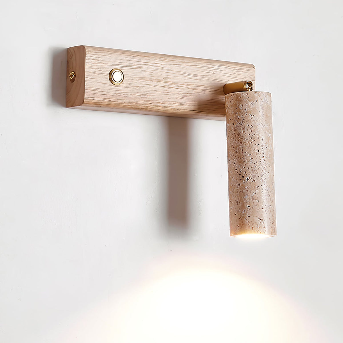 Ornoria Cylindrical Travertine Wall Light SpotLight - Aura Lighting
