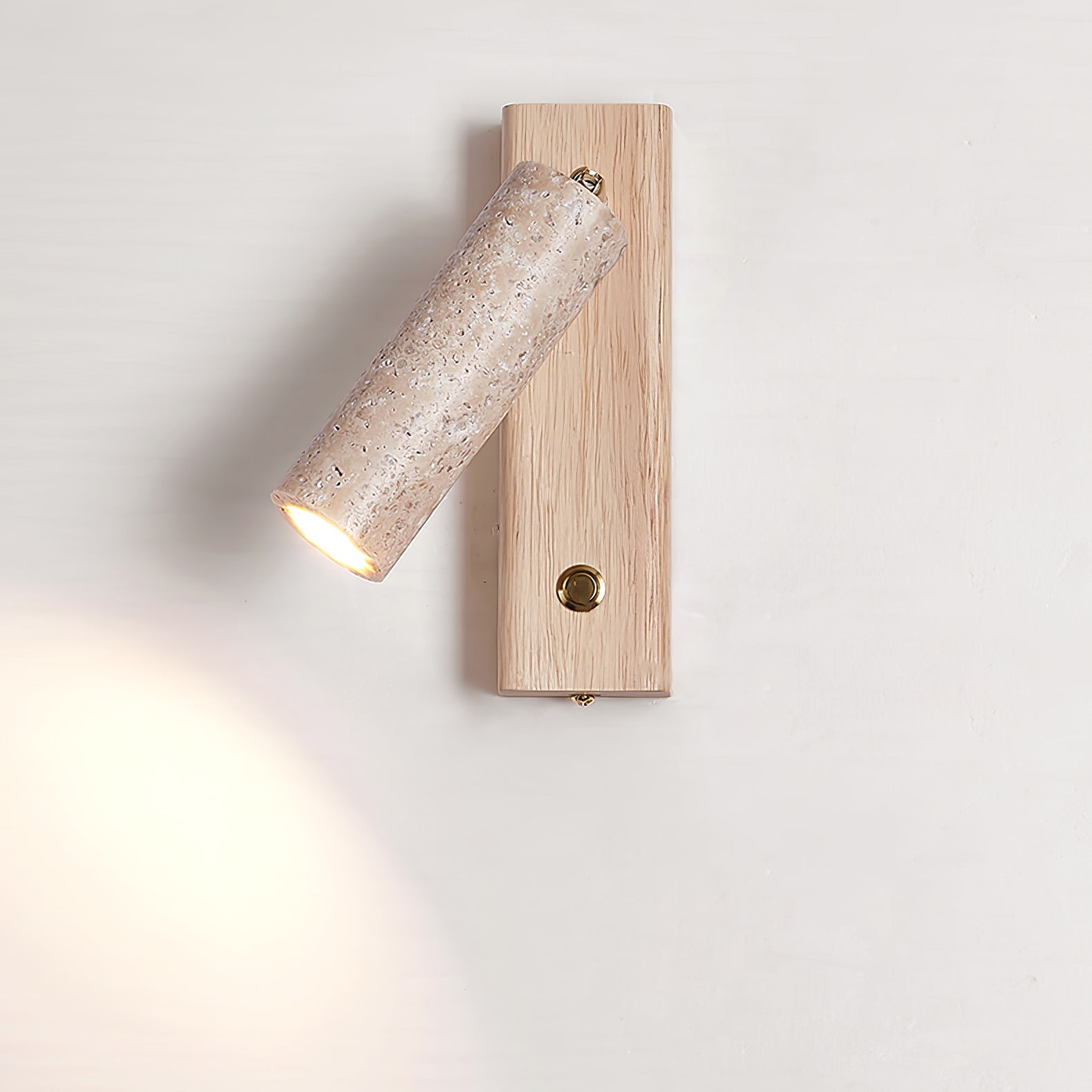 Ornoria Cylindrical Travertine Wall Light SpotLight - Aura Lighting