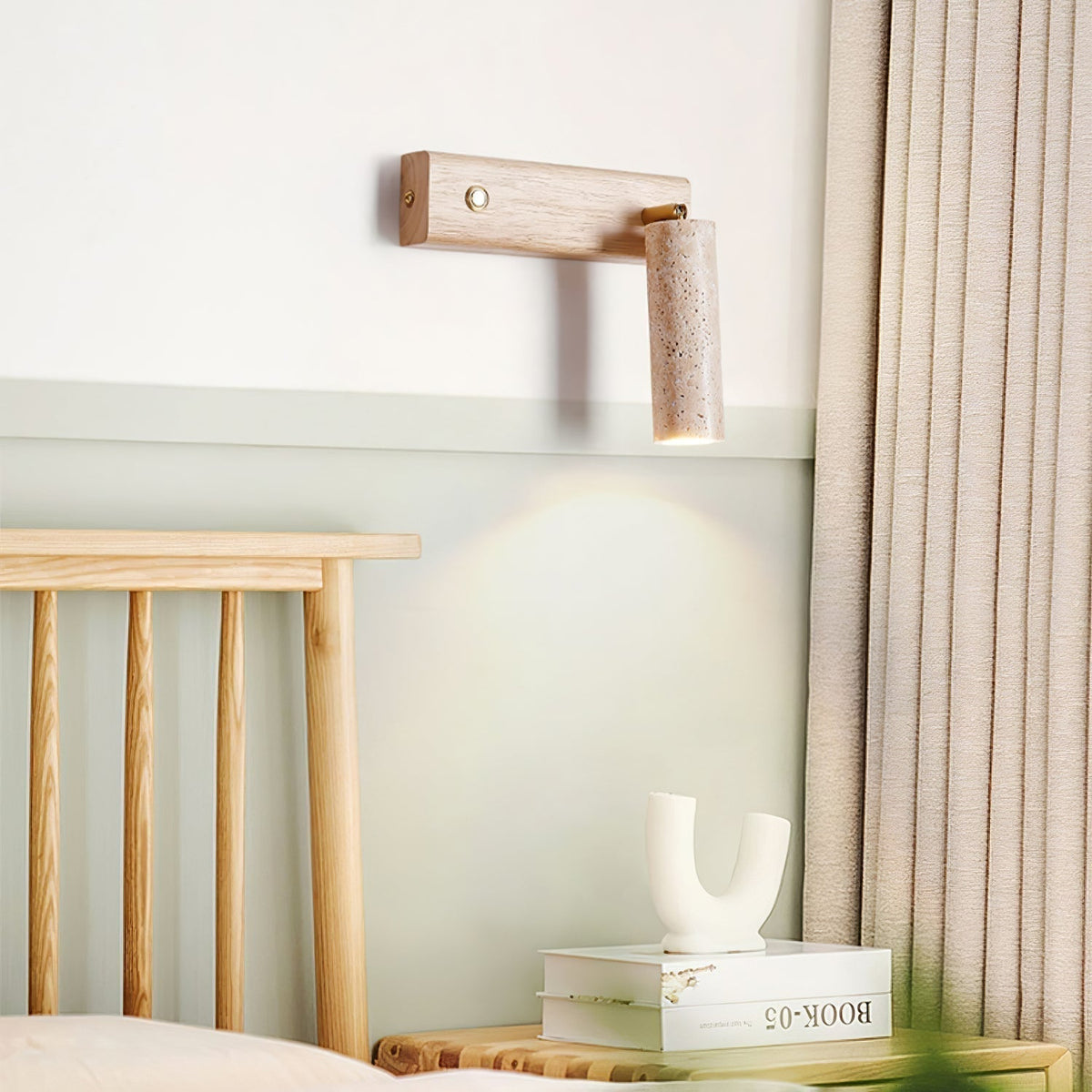 Ornoria Cylindrical Travertine Wall Light SpotLight - Aura Lighting