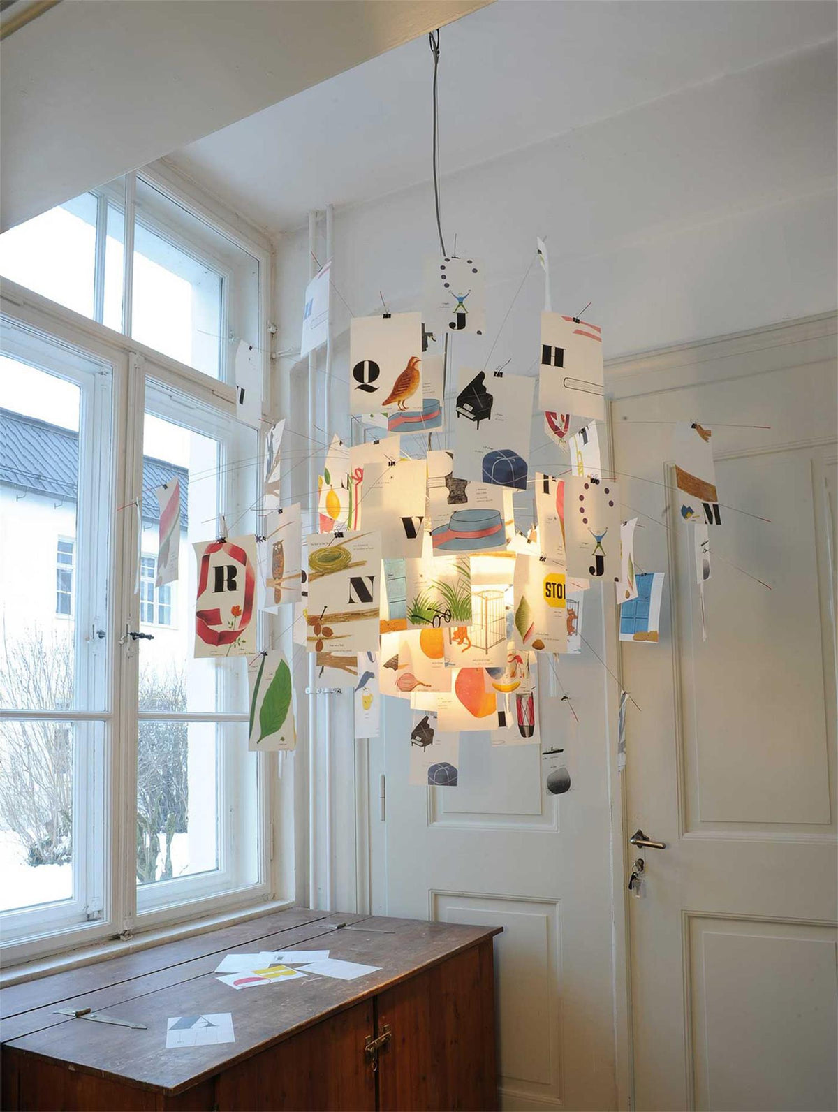 Ortheen Individual Creativity Paper Metal Chandelier - Lamp Copper