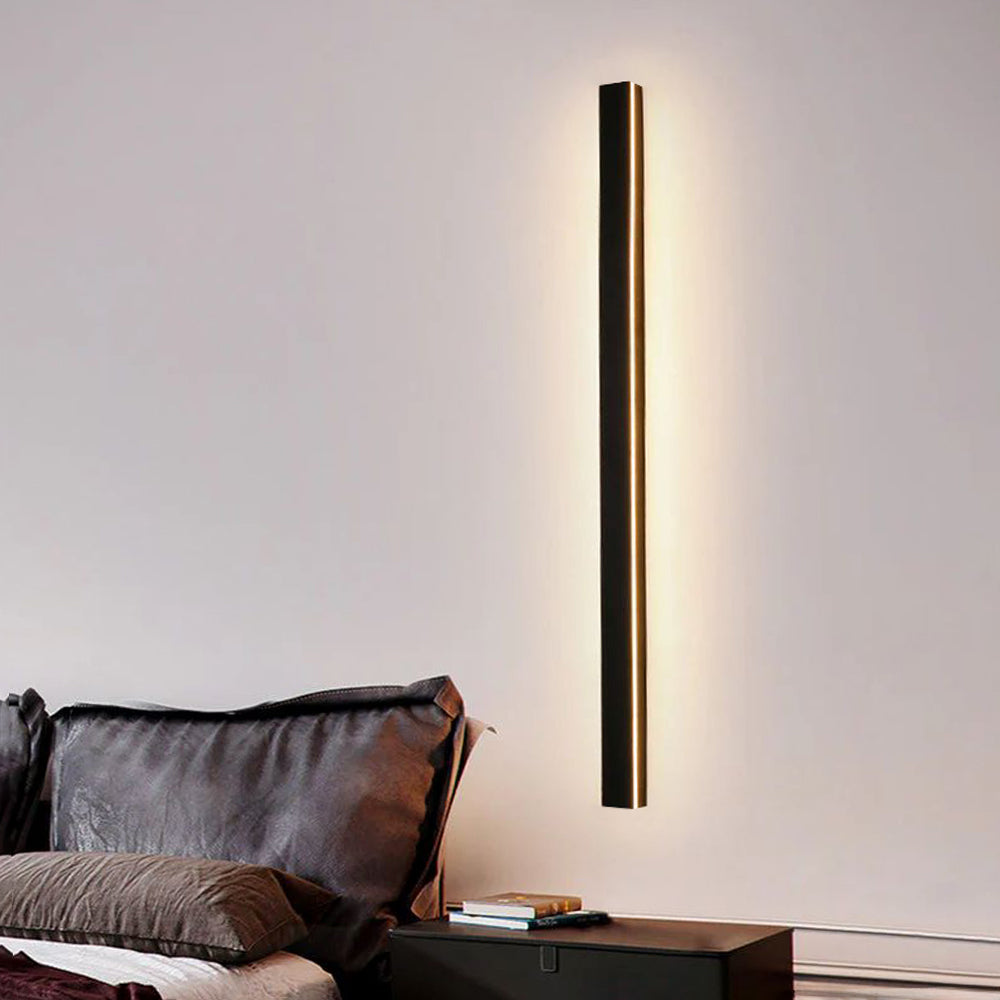 Ray Minimalista Lineal Metal Acrílico Aplique de Pared Exterior Negro — imagen 5 | Aura Lighting