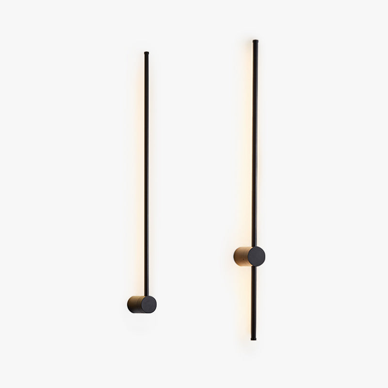 Ray Minimalista Lineal Metal Aplique de Pared Interior Negro — imagen 1 | Aura Lighting