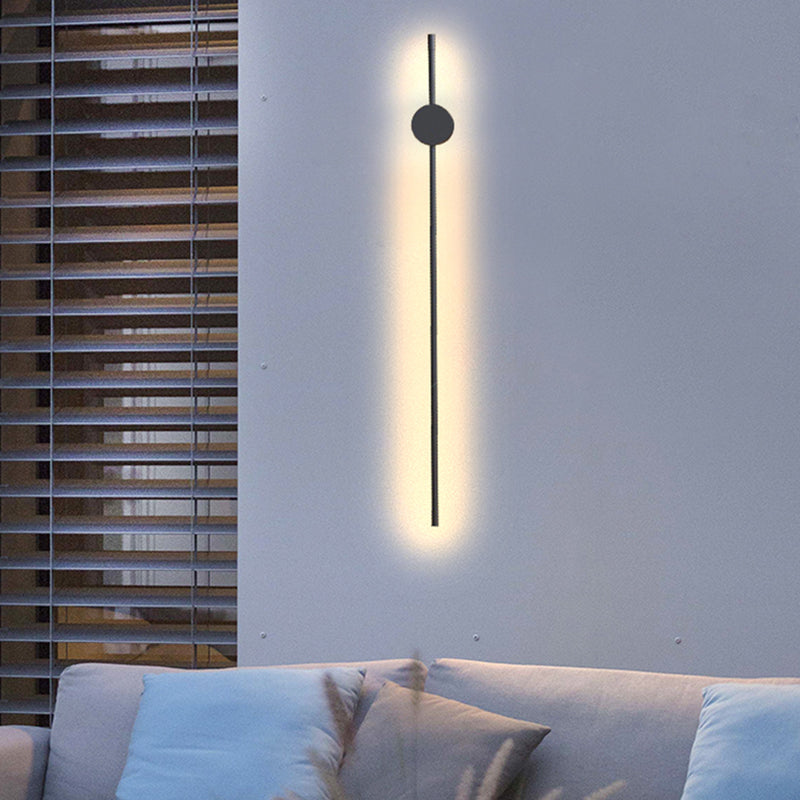 Ray Minimalista Lineal Metal Aplique de Pared Interior Negro — imagen 11 | Aura Lighting