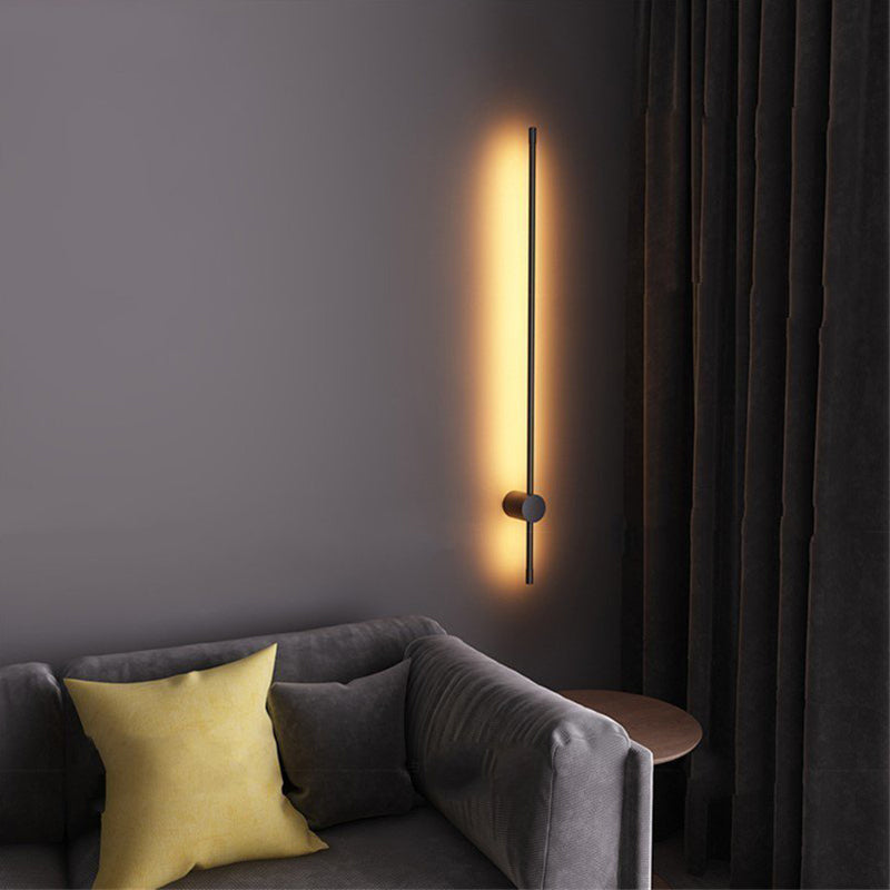 Ray Minimalista Lineal Metal Aplique de Pared Interior Negro — imagen 12 | Aura Lighting