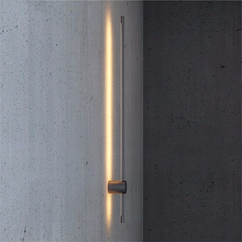 Ray Minimalista Lineal Metal Aplique de Pared Interior Negro — imagen 13 | Aura Lighting