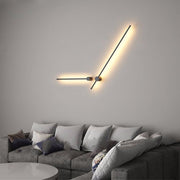 Ray Minimalista Lineal Metal Aplique de Pared Interior Negro — imagen 17 | Aura Lighting