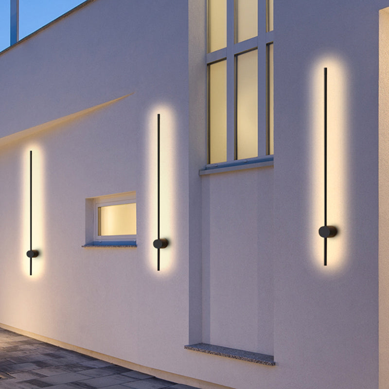 Ray Minimalista Lineal Metal Aplique de Pared Interior Negro — imagen 2 | Aura Lighting