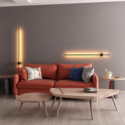 Ray Minimalista Lineal Metal Aplique de Pared Interior Negro — imagen 20 | Aura Lighting