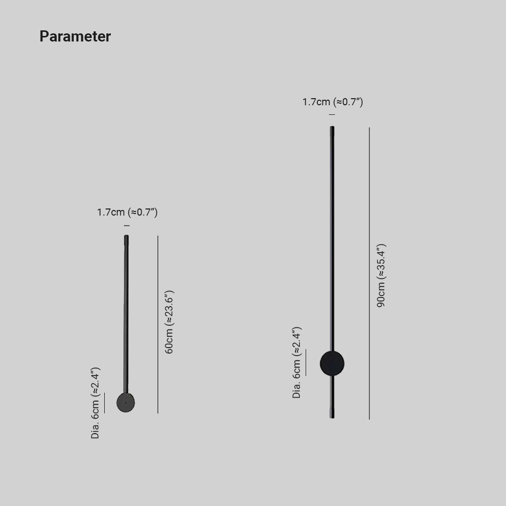 Ray Minimalista Lineal Metal Aplique de Pared Interior Negro — imagen 4 | Aura Lighting