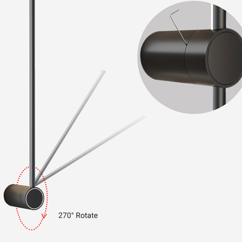 Ray Minimalista Lineal Metal Aplique de Pared Interior Negro — imagen 9 | Aura Lighting