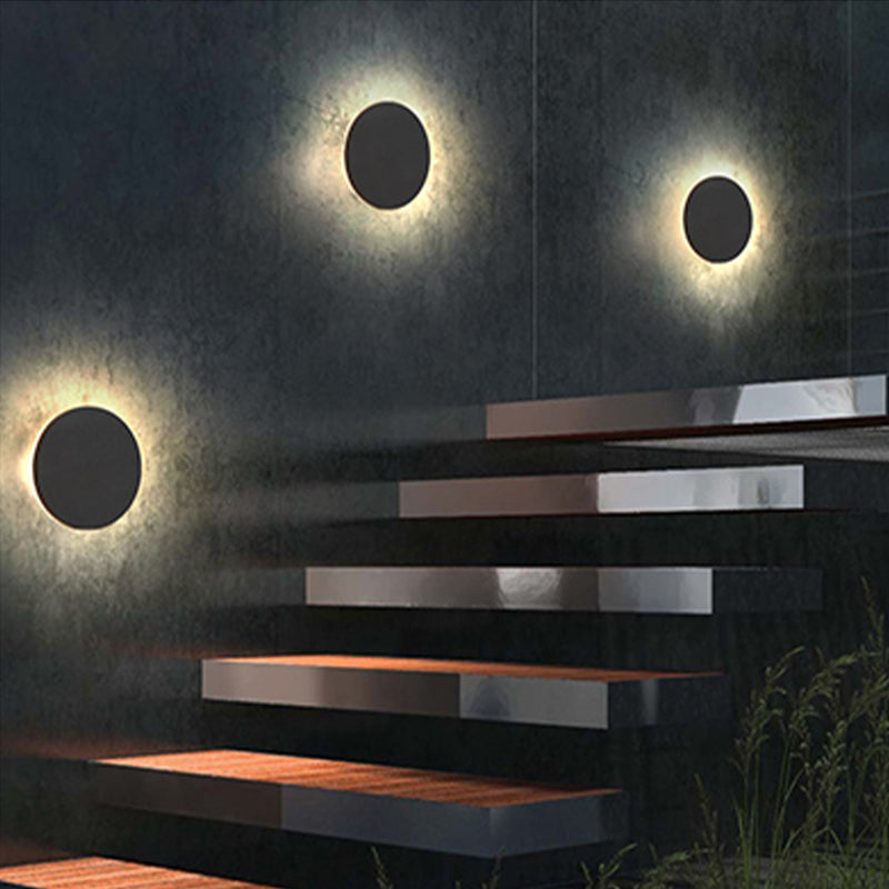 Ray Minimalista Moderno Redondo/Cuadrado Metal LED Aplique de Pared — imagen 2 | Aura Lighting