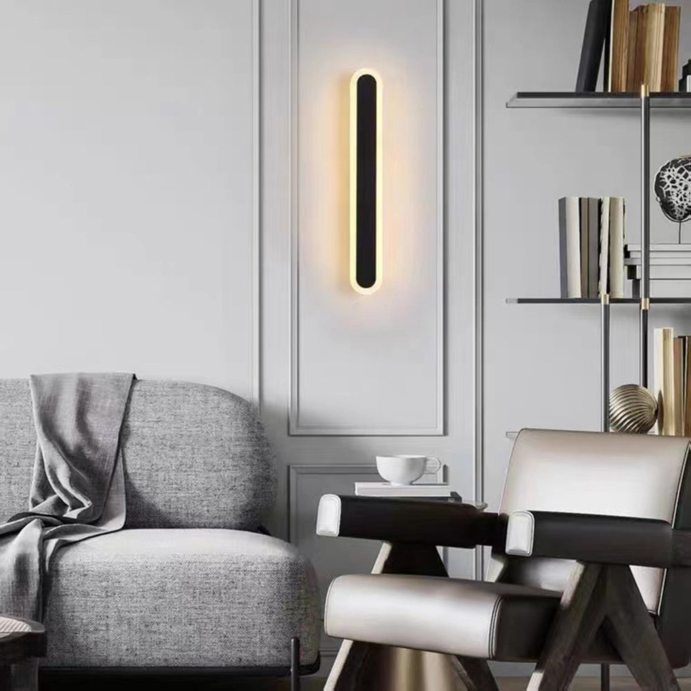 Ray Minimalista Ovalado Lineal Aplique de Pared Exterior — imagen 10 | Aura Lighting